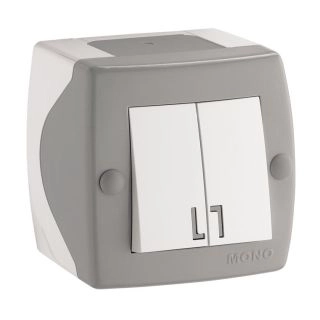 104-020001-102-Ключ двоен сх.5, открит монтаж, Mono Electric Octans Сив