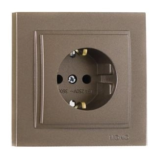 102-232321-117-Електрически контакт за вграждане, 16A, 250VAC, Mono Electric Despina Metallic, Бронз