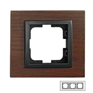 107-510000-162-Mono Style Wood Тройна рамка Орех