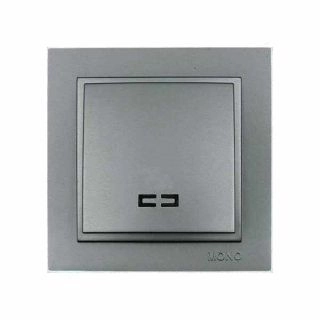 102-242425-101-Ключ единичен сх.1 с LED индикация, Mono Electric Despina Metallic, Антрацит