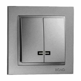 102-242425-103-Ключ двоен сх.5 с LED индикация, Mono Electric Despina Metallic, Антрацит
