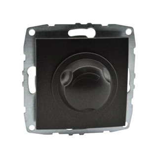 500-002005-179-Регулатор димер LED 300W (Механизъм с панел, без рамка), Mono Electric Despina Metallic, Фюм - Черен металик