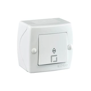 104-010101-109-Ключ девиаторен сх.6, открит монтаж, Mono Electric Octans, Бял