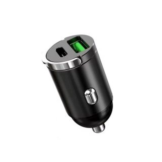 sys66768896-Мини автомобилно зарядно 2x 100W - USB-C PD & QC3.0 Бързо зареждане (12-24V), съвместимо с iPhone, Samsung, Xiaomi, Huawei