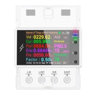 AT4PW-Смарт Енергиен измервател AT4PW, Smart Home, Tuya, WIFI, 100A, за DIN шина