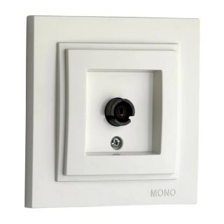 102-190005-137-Розетка TV - преходна (8dB-12dB-18dB-20dB), Mono Electric Despina, Бял