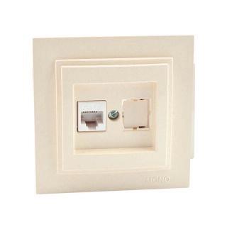 102-170005-125-Розетка за интернет (RJ45 CAT 6), Mono Electric Despina, Крем