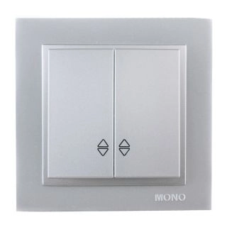 102-212123-111-Ключ девиаторен двоен, Mono Electric Despina Metallic, Сребрист