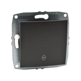 500-002025-109-Ключ девиаторен сх.6 (Механизъм с панел, без рамка), Mono Electric Despina Metallic, Фюм - Черен металик