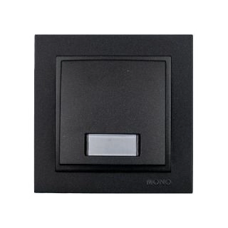 102-202025-129-Ключ бутон звънчев с етикет, Mono Electric Despina Metallic, Фюм - Черен металик