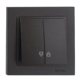 102-202023-111-Ключ девиаторен двоен, Mono Electric Despina Metallic, Фюм - Черен металик