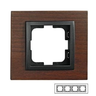 107-510000-163-Mono Style Wood Четворна рамка Орех